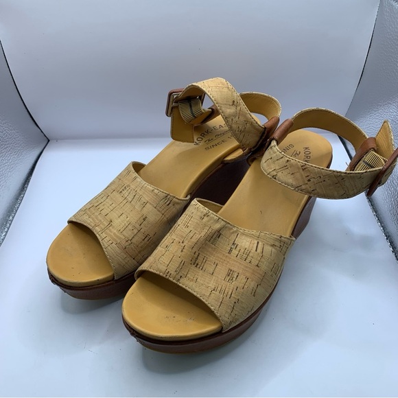 Kork Ease K40606 Women Cork Leather Wedge Sandal Shoe Size 9M Pre Owned - Picture 10 of 10